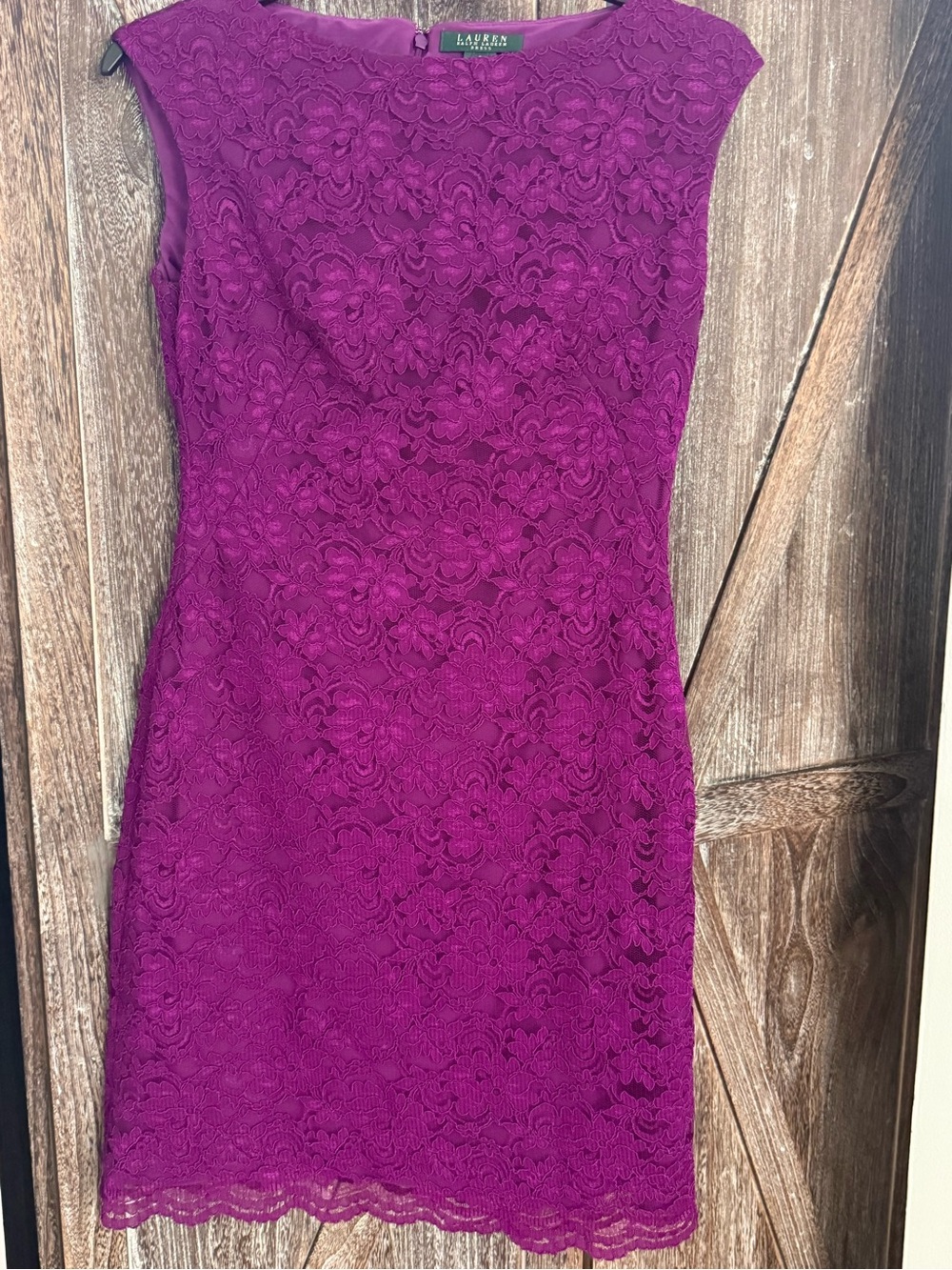 Lauren Ralph Lauren Purple Lace Sheath Dress